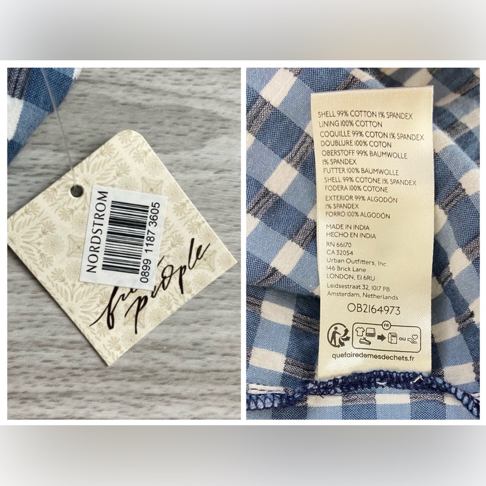 Free People Lucinda Plaid Midi Dress Size XS Square Neck Pleated - Picture 15 of 16